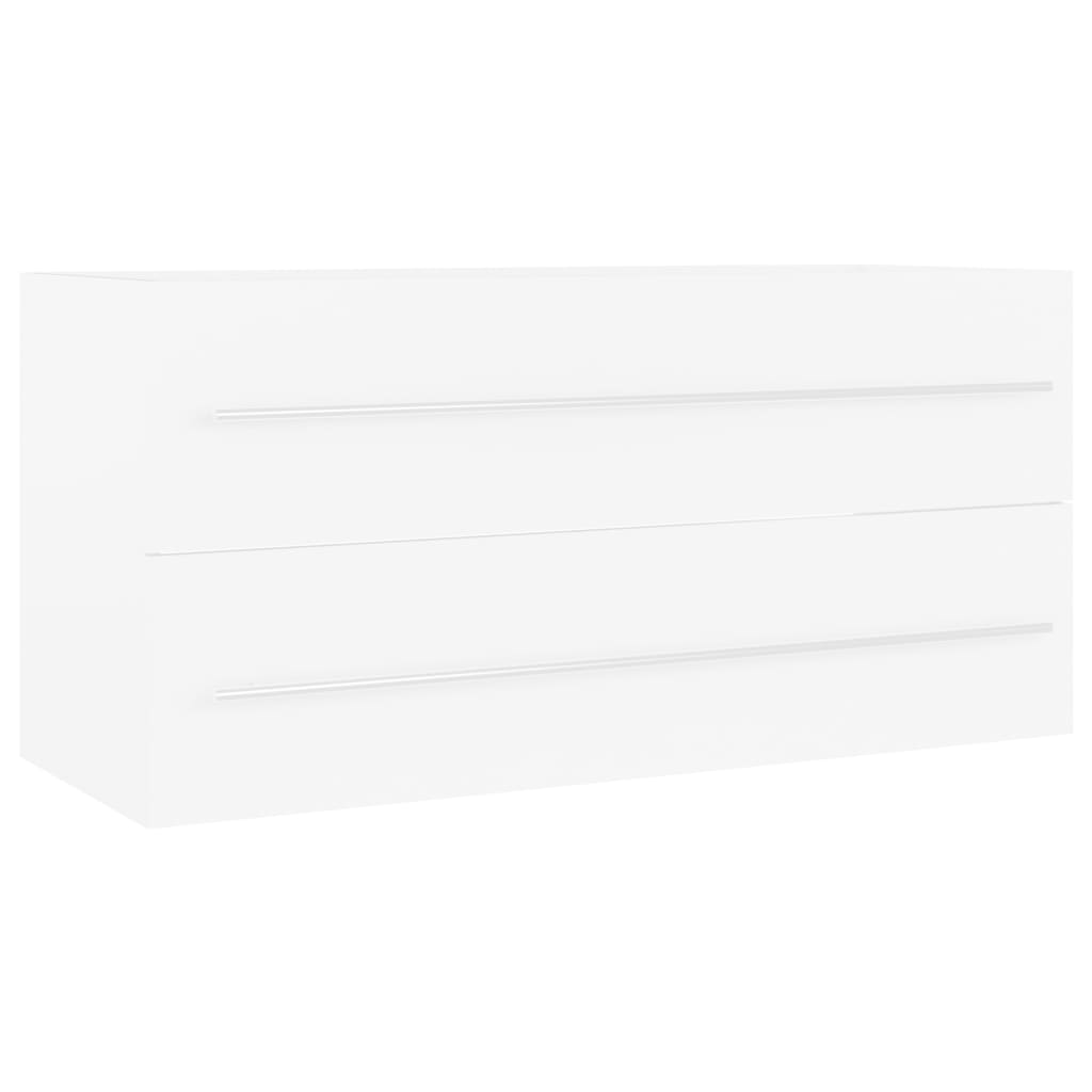 Håndvask Skab Hvid 100x38,5x48 cm Træ Materiale