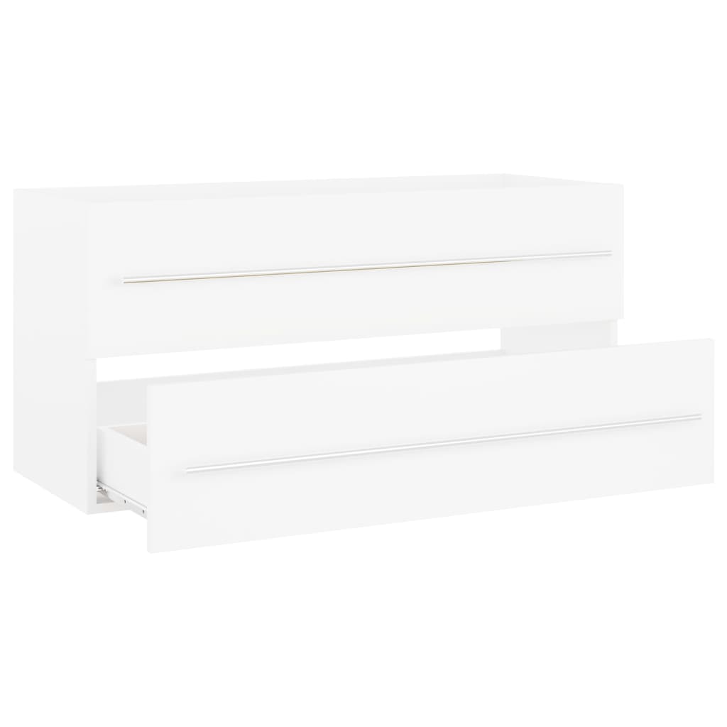 Håndvask Skab Hvid 100x38,5x48 cm Træ Materiale