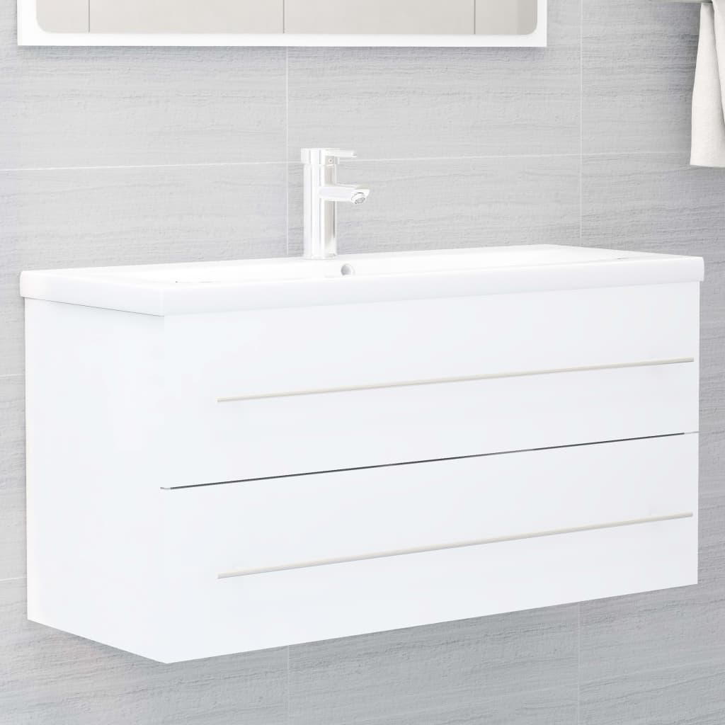 Håndvask Skab Hvid 100x38,5x48 cm Træ Materiale