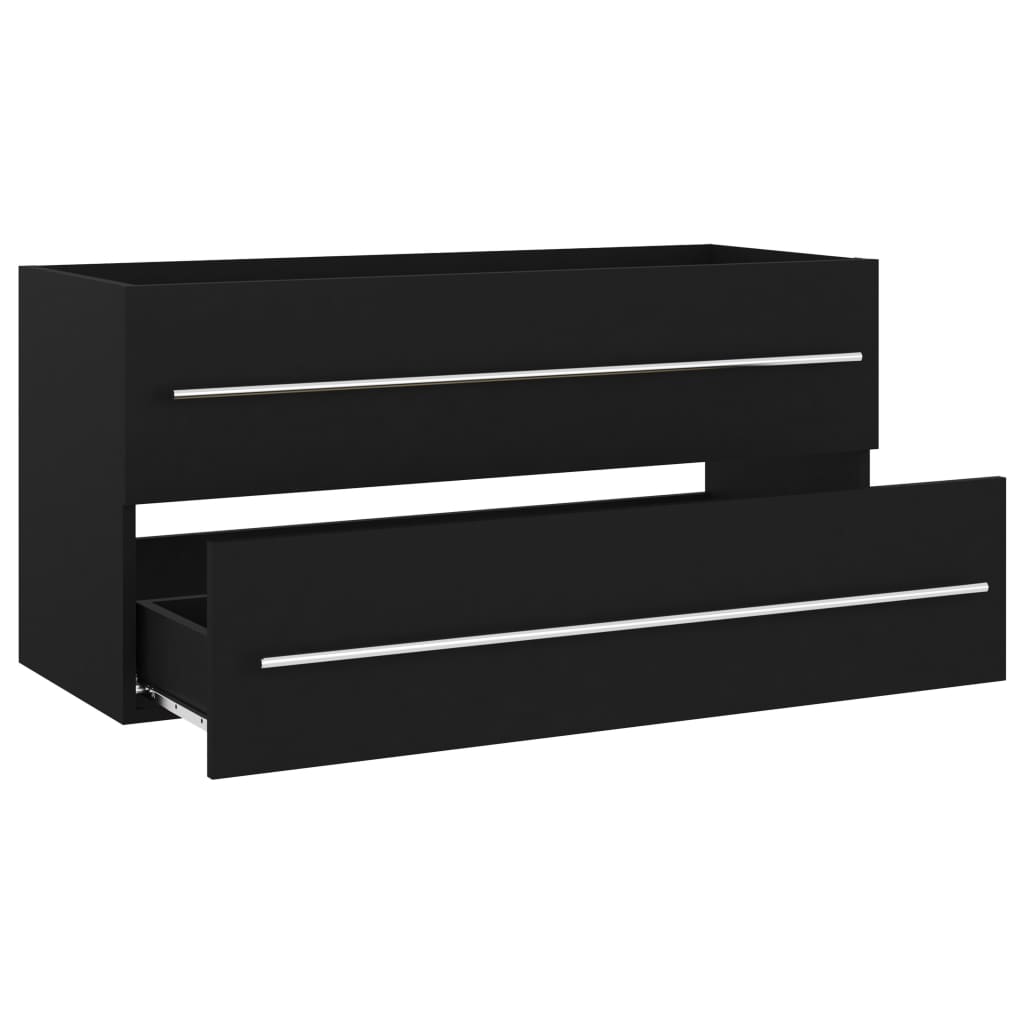 Håndvask Skab Sort 100x38,5x48 cm Træ Materiale