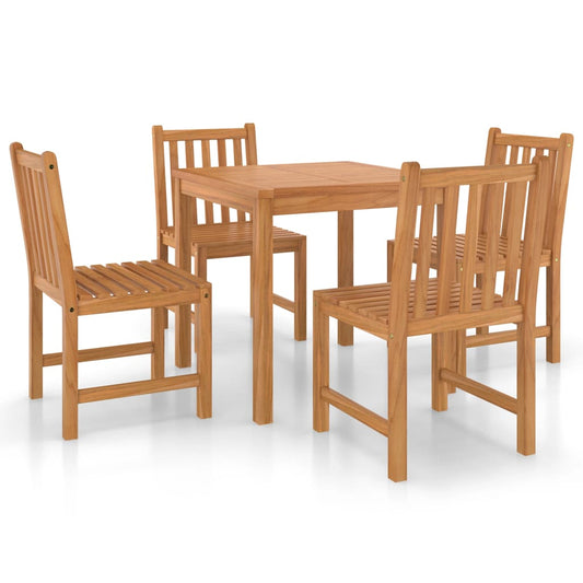 5-teiliges Garten-Ess-Set 80 x 80 cm Massivholz Teak