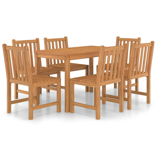 7-teiliges Garten-Ess-Set 120 x 70 cm Massivholz Teak
