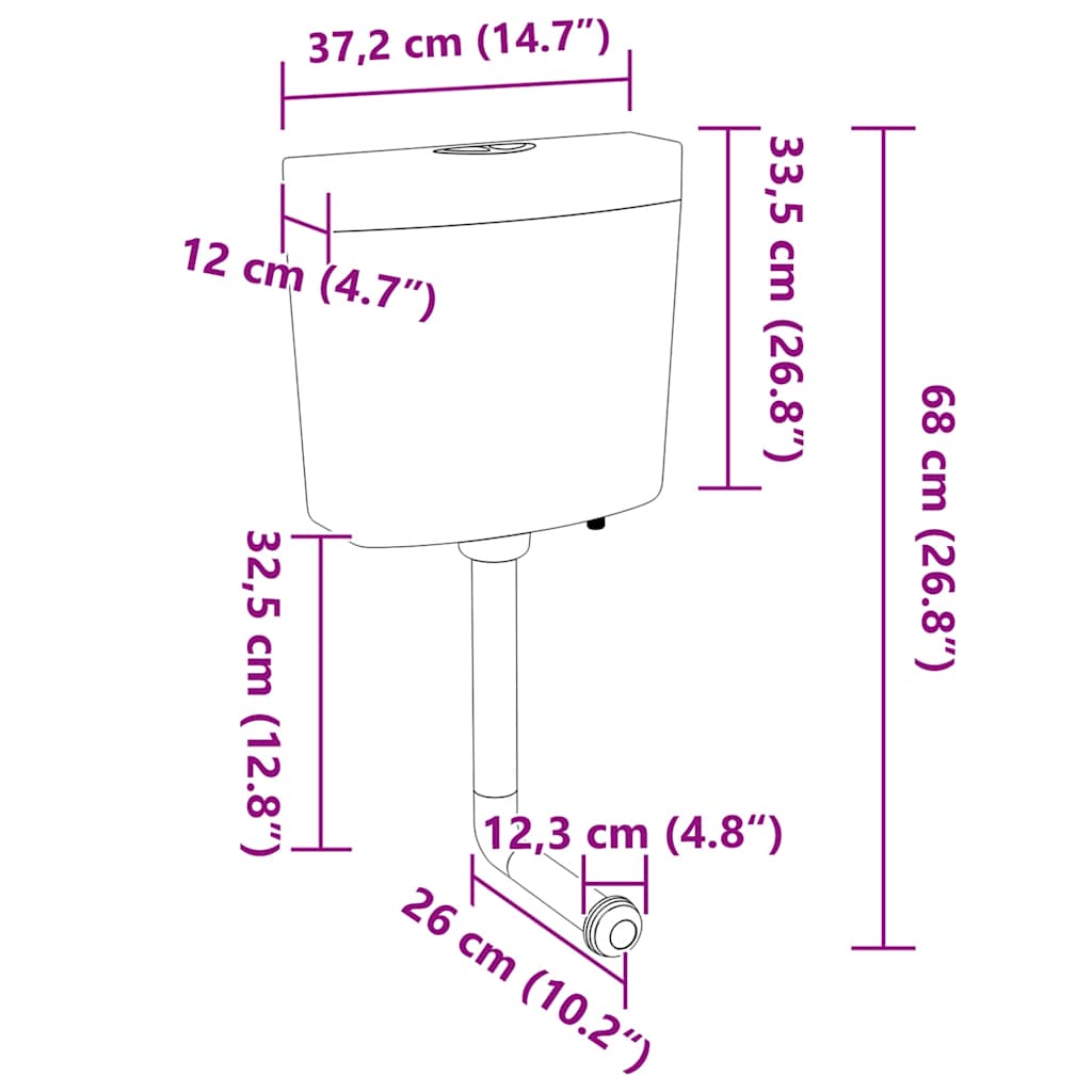 Spülkasten Wasserzulauf Unten 3/6 L Olivgrün