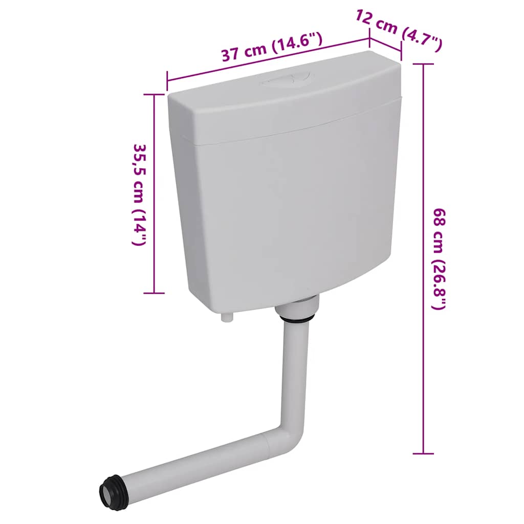 Spülkasten Wasserzulauf Unten 3/6 L Grau
