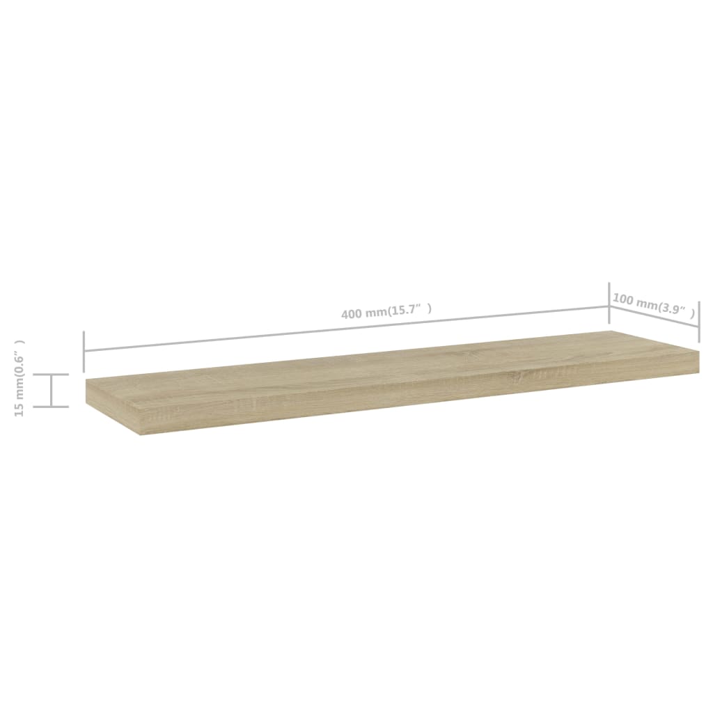 Bücherregal-Bretter 4 Stk. Sonoma-Eiche 40x10x1,5 cm