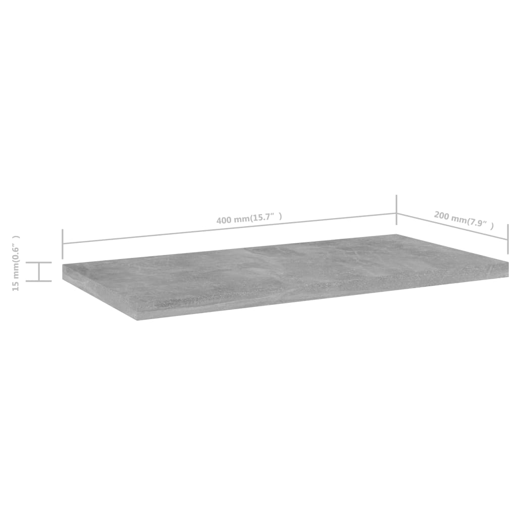 Bücherregal-Bretter 4 Stk. Betongrau 40x20x1,5 cm Holzwerkstoff