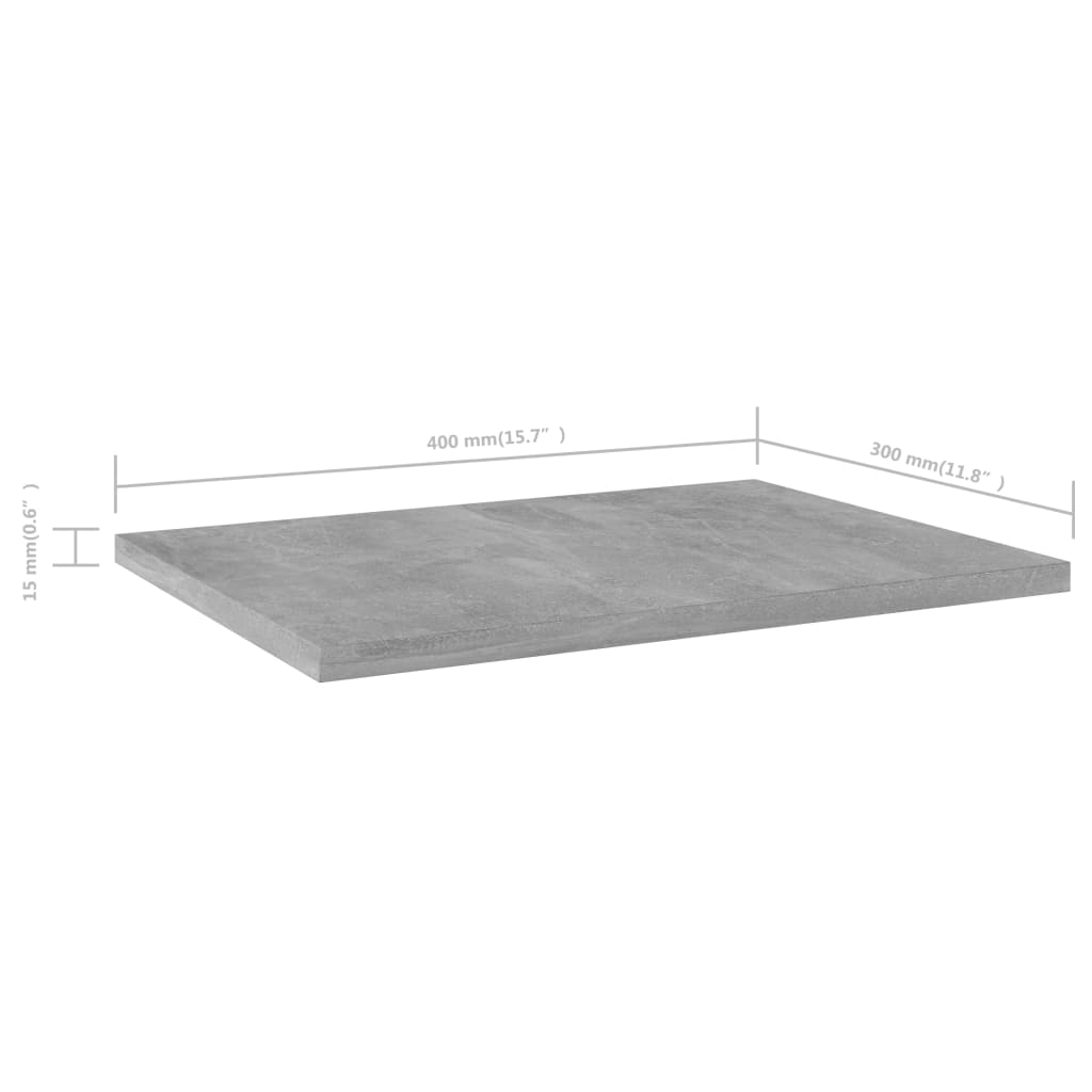 Bücherregal-Bretter 4 Stk. Betongrau 40x30x1,5 cm Holzwerkstoff