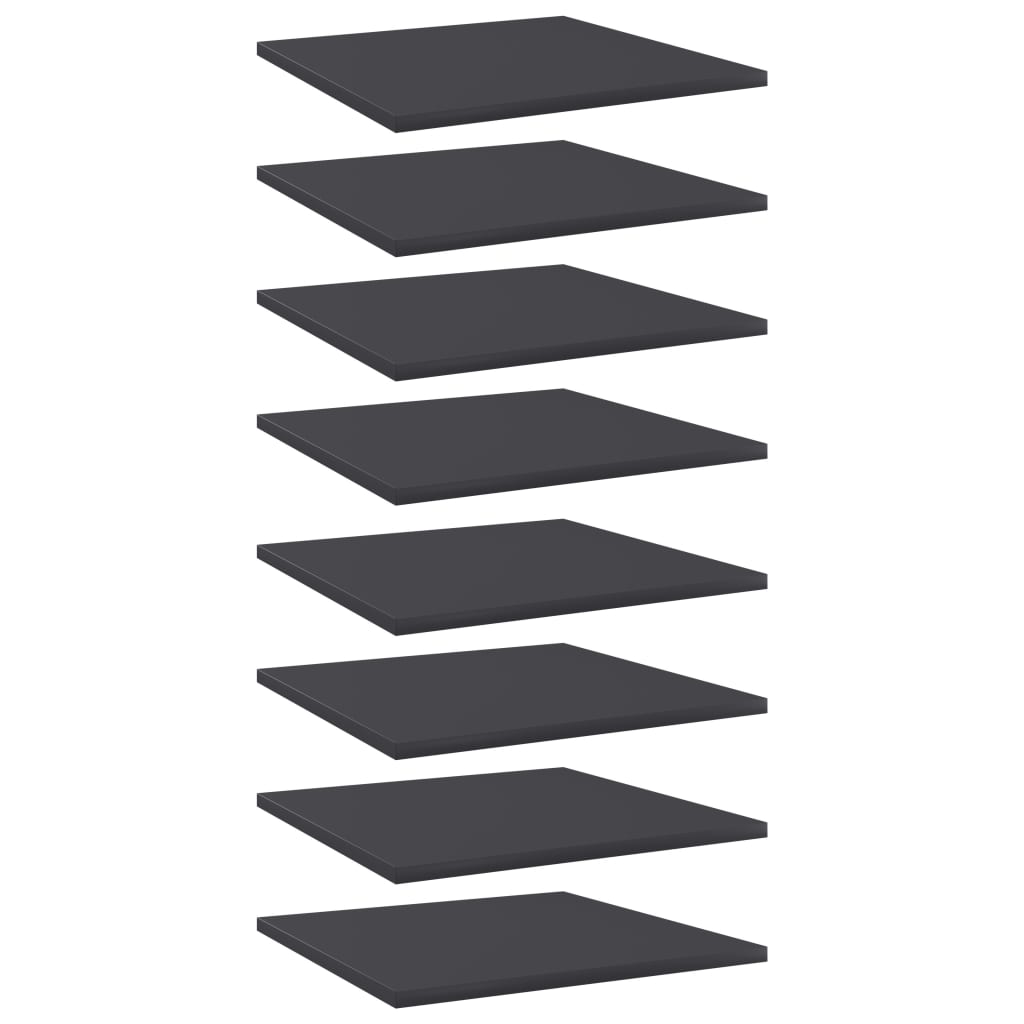 Bücherregal-Bretter 8 Stk. Grau 40x40x1,5 cm Holzwerkstoff