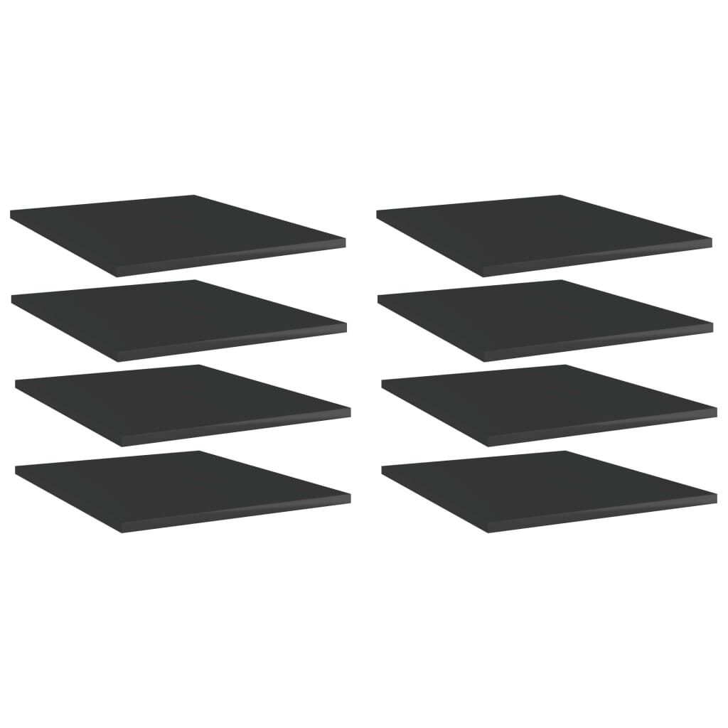 Bücherregal-Bretter 8 Stk. Hochglanz-Schwarz 40x50x1,5 cm