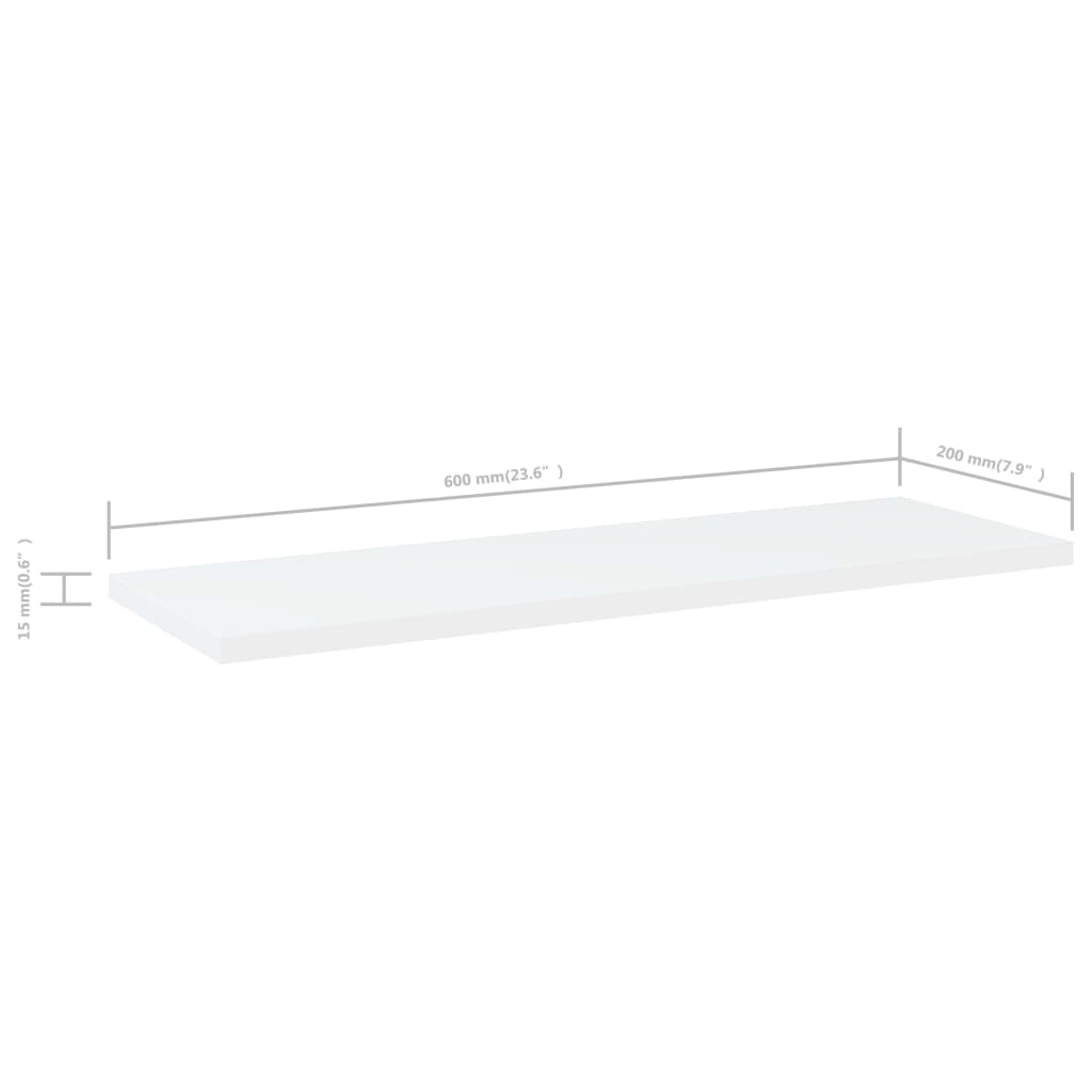 Bücherregal-Bretter 4 Stk. Weiß 60x20x1,5 cm Holzwerkstoff