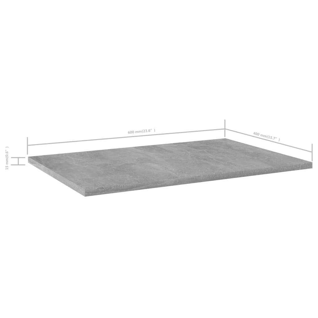 Bücherregal-Bretter 4 Stk. Betongrau 60x40x1,5 cm Holzwerkstoff