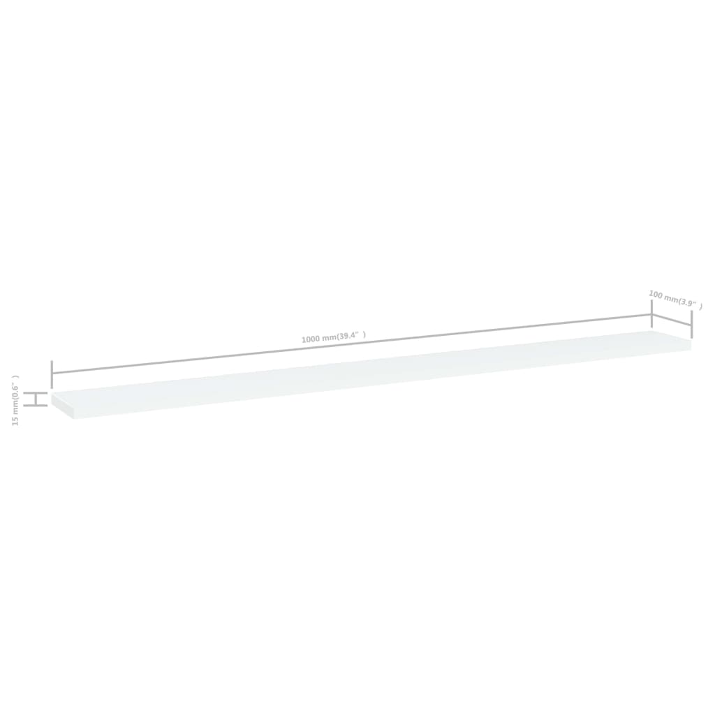 Bücherregal-Bretter 4 Stk. Weiß 100x10x1,5 cm Holzwerkstoff