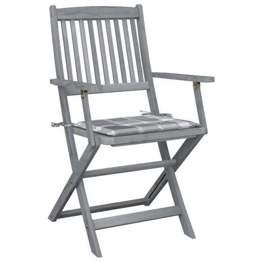 Klappbare Gartenstühle 2 Stk. mit Kissen Massivholz Akazie