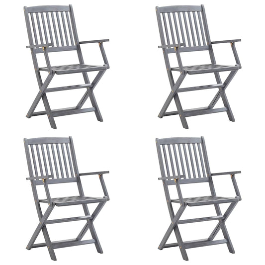 Klappbare Gartenstühle 4 Stk. mit Sitzkissen Massivholz Akazie