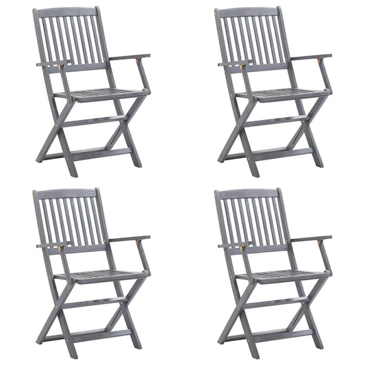Klappbare Gartenstühle 4 Stk. mit Sitzkissen Massivholz Akazie