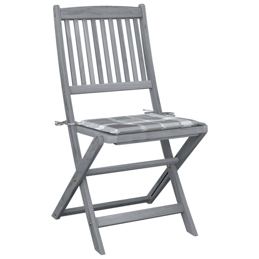 Klappbare Gartenstühle 2 Stk. mit Kissen Massivholz Akazie