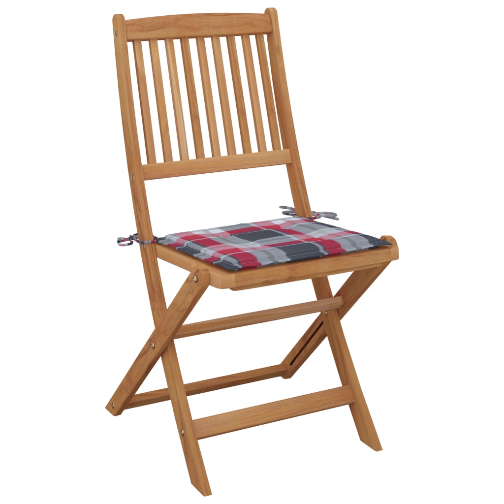 Klappbare Gartenstühle 2 Stk. mit Kissen Massivholz Akazie