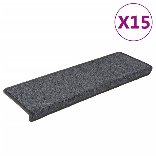Stufenmatten 15 Stk. 65x21x4 cm Dunkelgrau Rechteckiger Rand