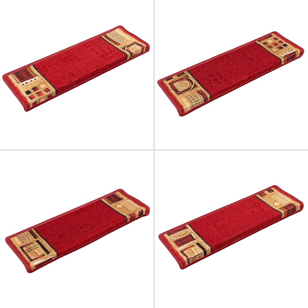 Treppenmatten Selbstklebend 15 Stk. 65x21x4 cm Rot