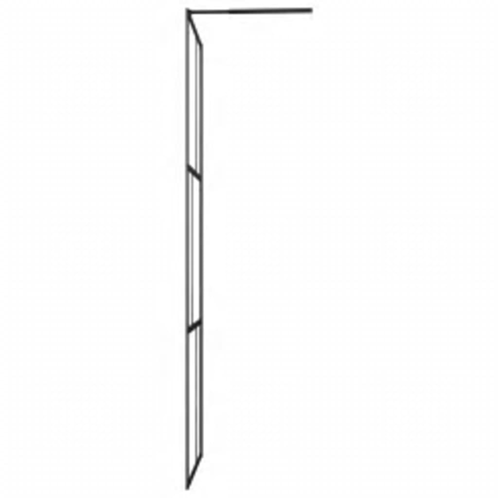 Bruseafskærmning til walk-in brusere med hærdet glas sort 115x195 cm