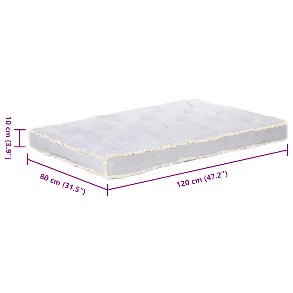 Palettensofa-Kissen Grau 120x80x10 cm