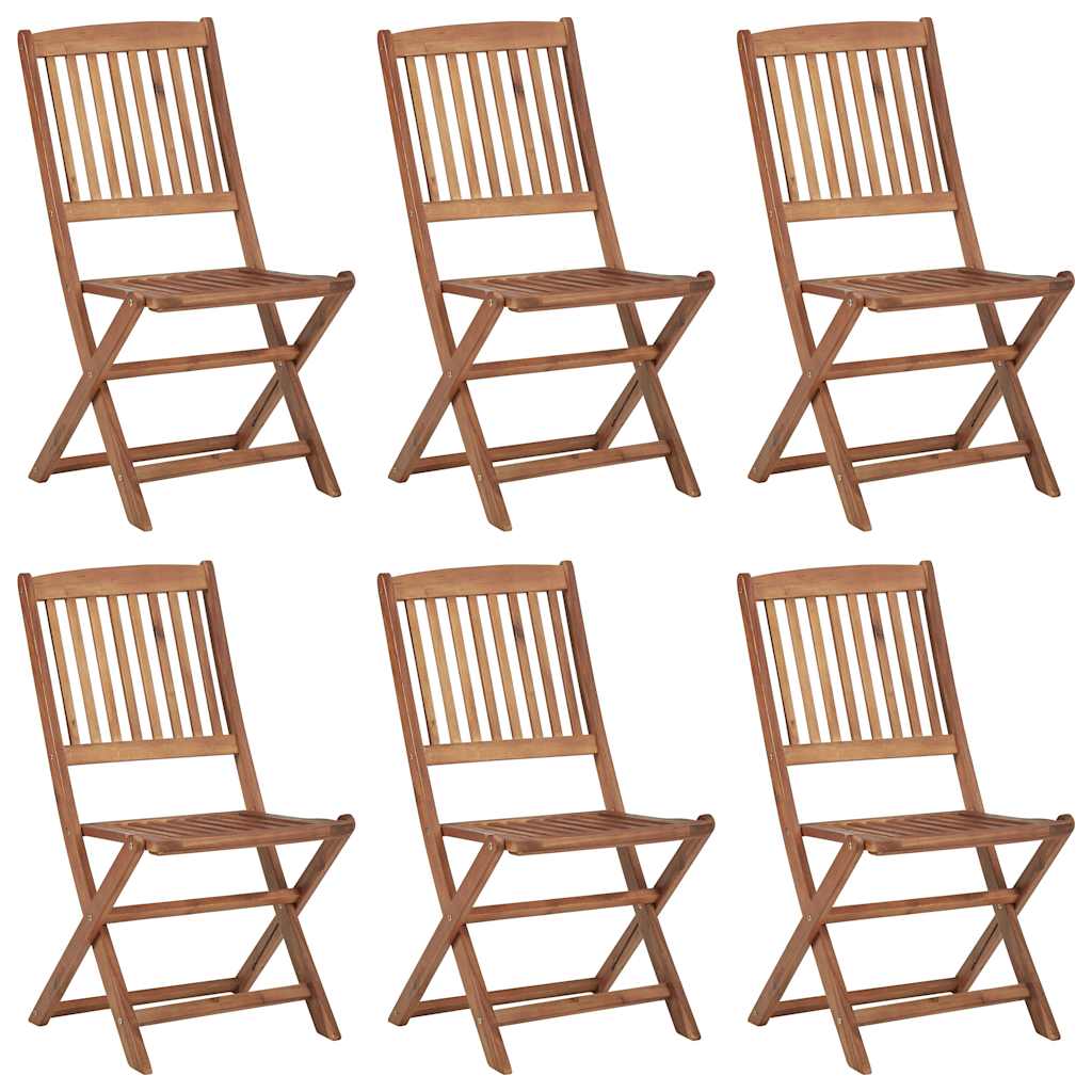 Klappbare Gartenstühle 6 Stk. mit Kissen Massivholz Akazie