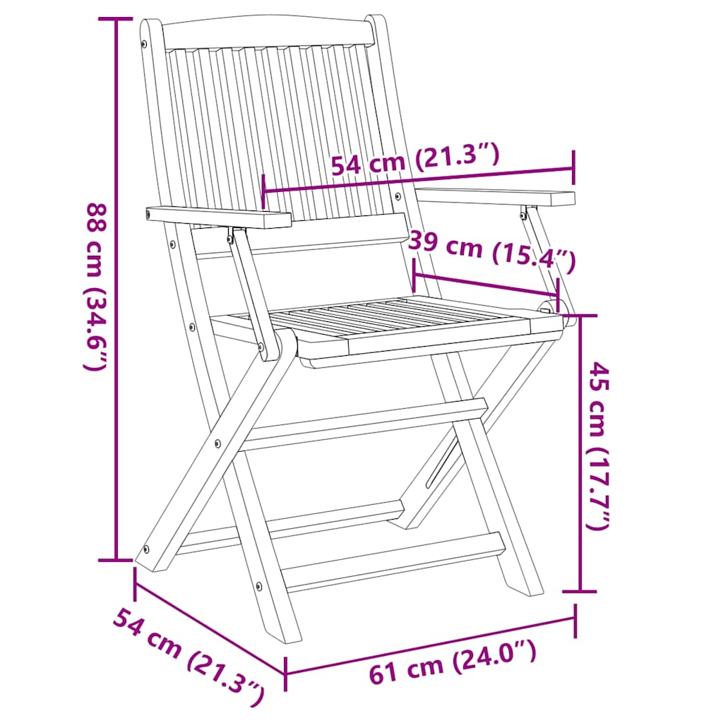 Klappbare Gartenstühle 6 Stk. Massivholz Akazie