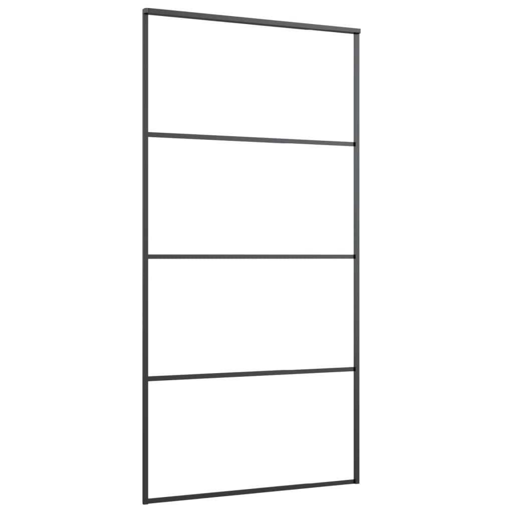 Skydedør aluminium og ESG glas 102,5x205 cm sort