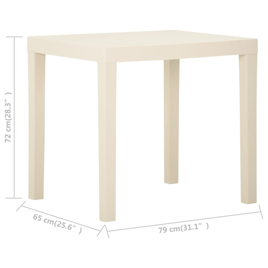 Gartentisch Weiß 79x65x72 cm Kunststoff