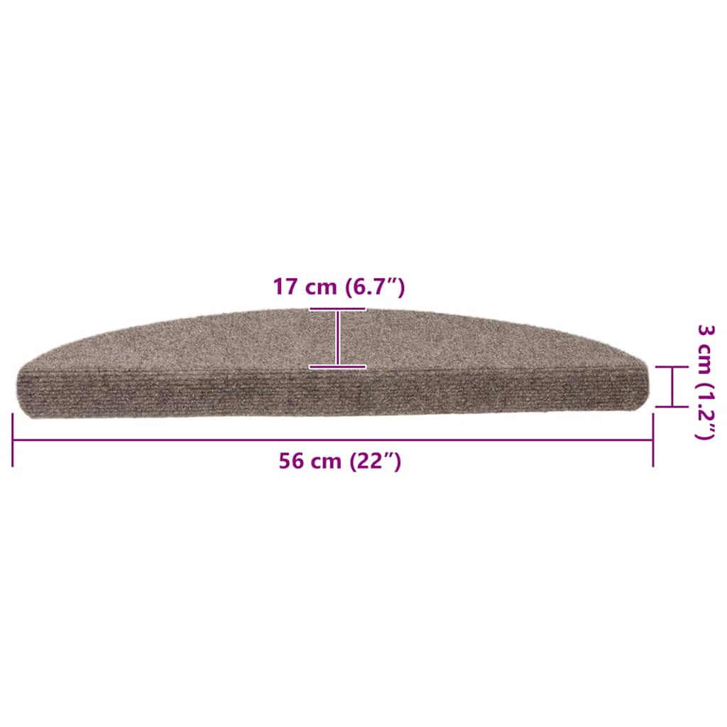Selvklæbende trappemåtter 5 stk Creme 56x17x3cm nålefilt