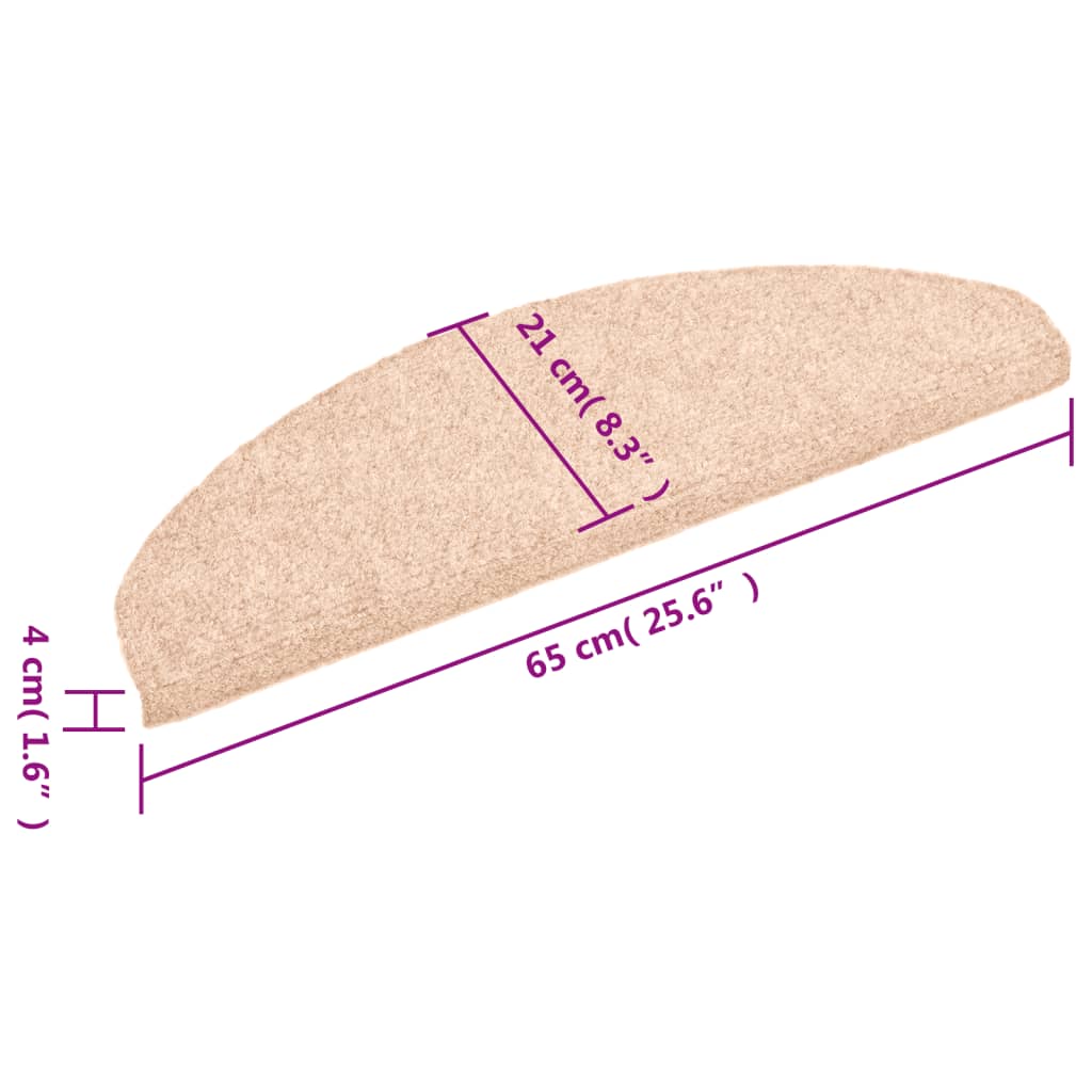 Selvklæbende trappemåtter 5 stk brun 65x21x4cm nålefilt