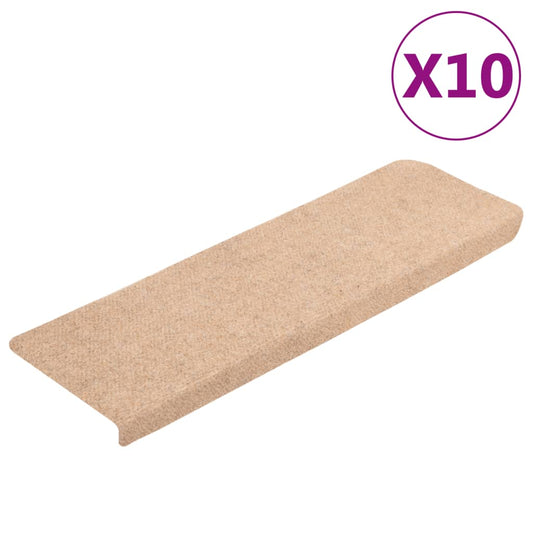Stufenmatten Selbstklebend 10 Stk. 65x21x4 cm Creme Rechteckiger Rand
