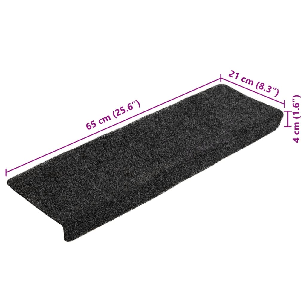 Stufenmatten Selbstklebend 5 Stk. 65x21x4 cm Grau Rechteckiger Rand