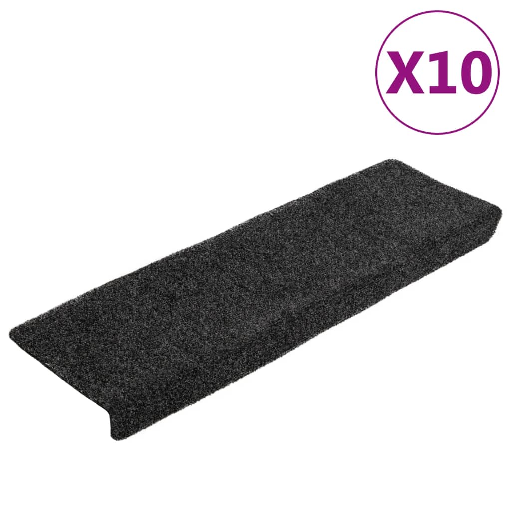 Stufenmatten Selbstklebend 10 Stk. 65x21x4 cm Grau Rechteckiger Rand