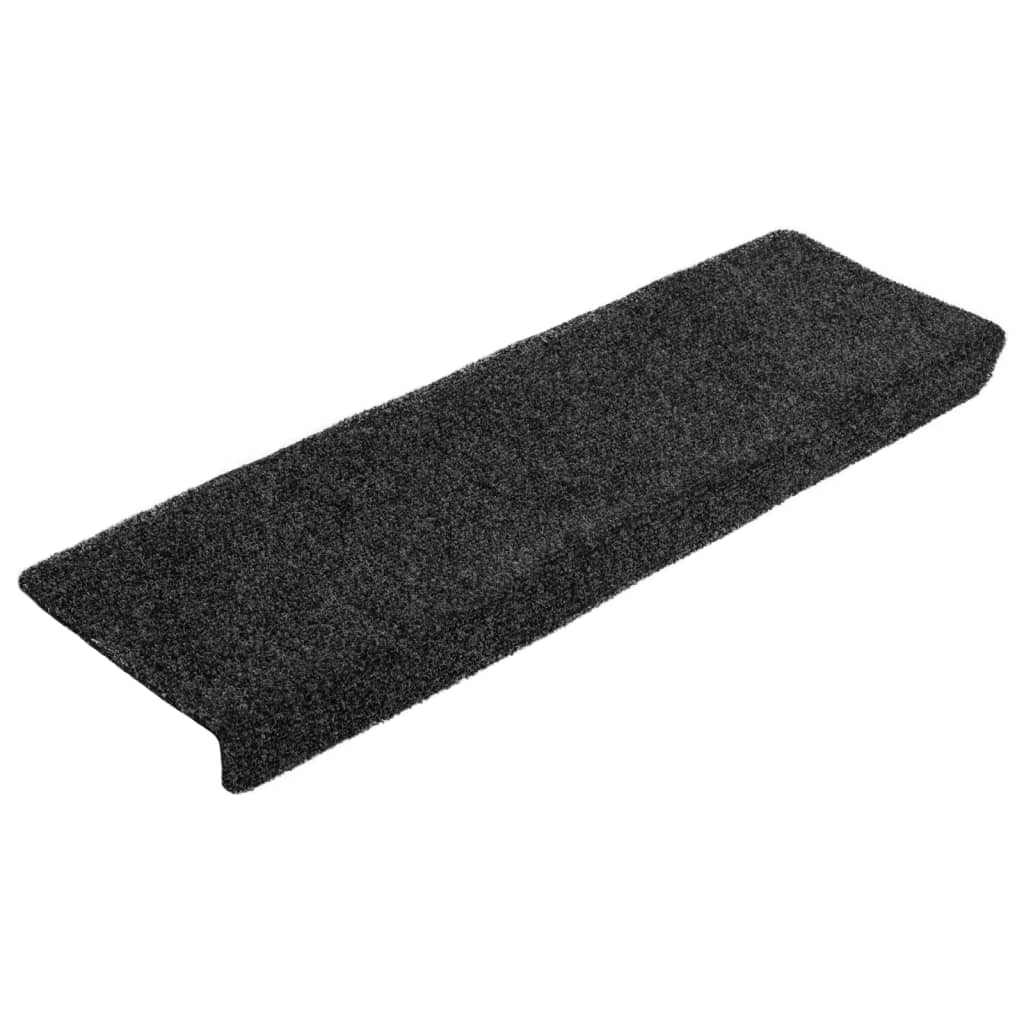 Stufenmatten Selbstklebend 10 Stk. 65x21x4 cm Grau Rechteckiger Rand