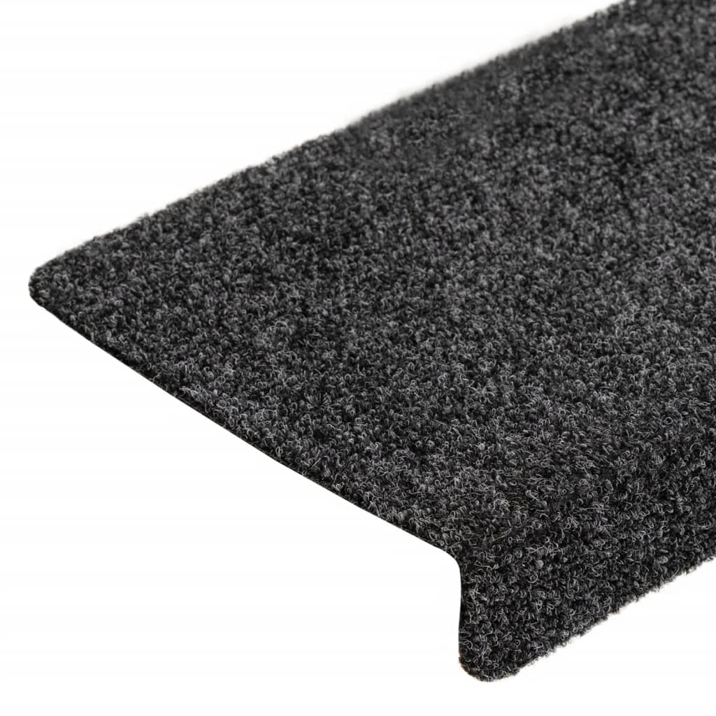 Stufenmatten Selbstklebend 10 Stk. 65x21x4 cm Grau Rechteckiger Rand