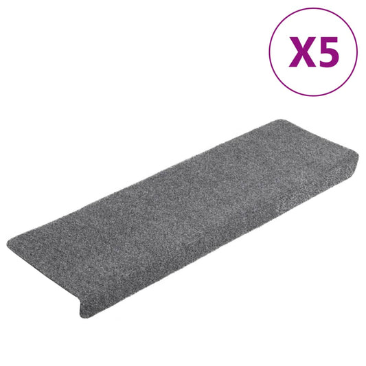 Stufenmatten Selbstklebend 5 Stk. 65x21x4 cm Hellgrau Rechteckiger Rand