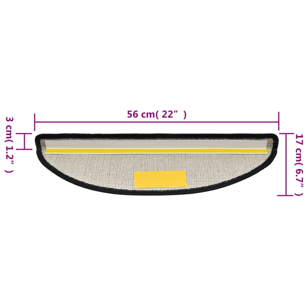 Stufenmatten 10 Stk. 56x17x3 cm Anthrazit Halbrund