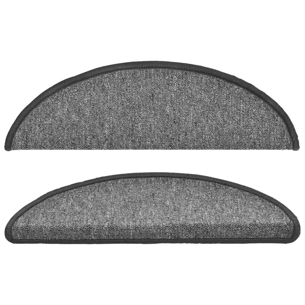 Stufenmatten 10 Stk. 56x17x3 cm Dunkelgrau Halbrund