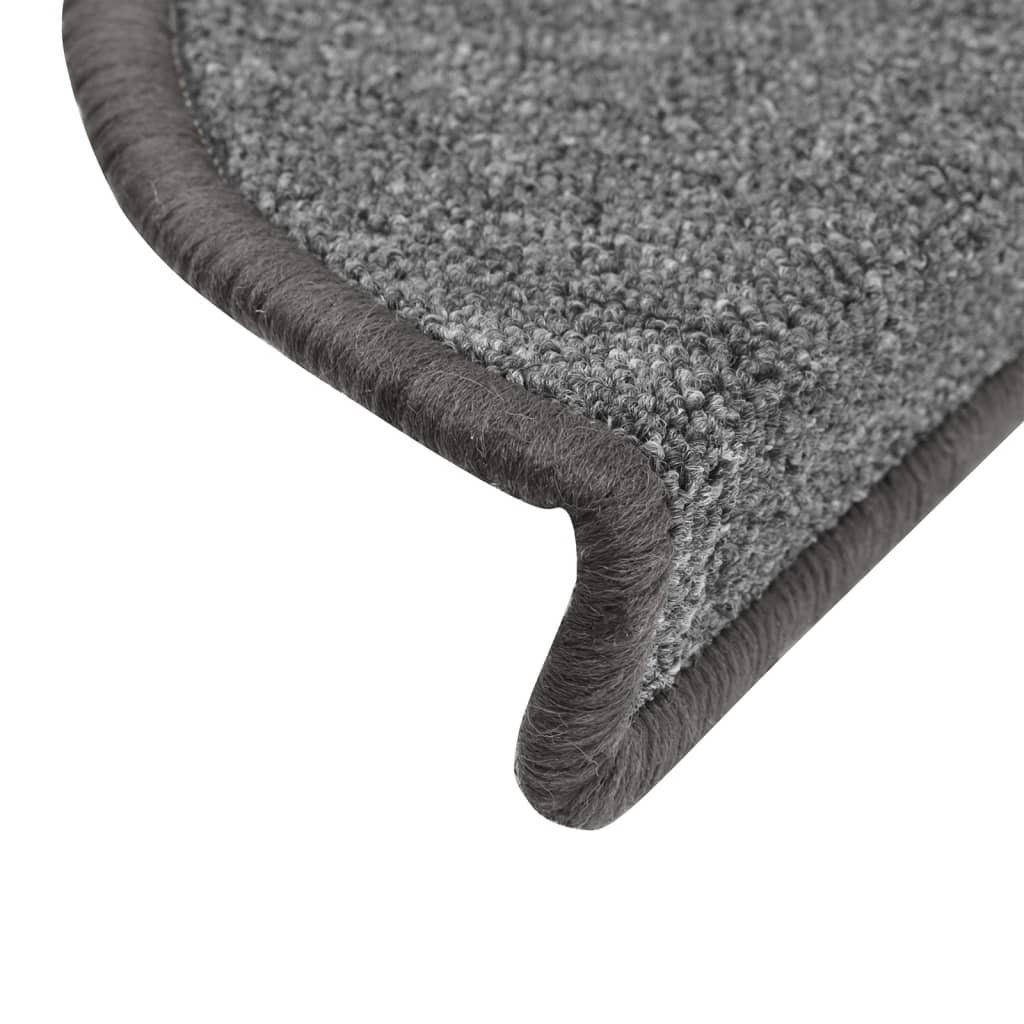 Stufenmatten 10 Stk. 56x17x3 cm Dunkelgrau Halbrund