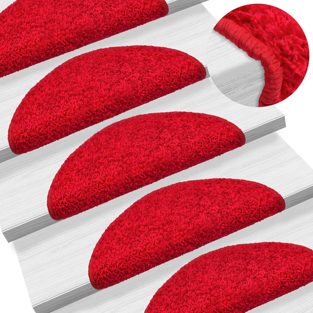 Stufenmatten 10 Stk. 56x17x3 cm Rot Halbrund