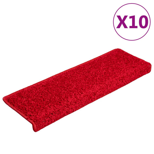 Stufenmatten 10 Stk. 65x21x4 cm Rot Rechteckiger Rand