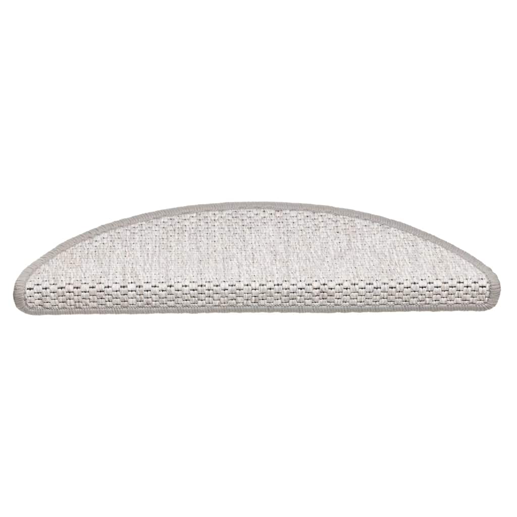 Treppenmatten Selbstklebend Sisal-Look 15 Stk. 56x17x3 Platina