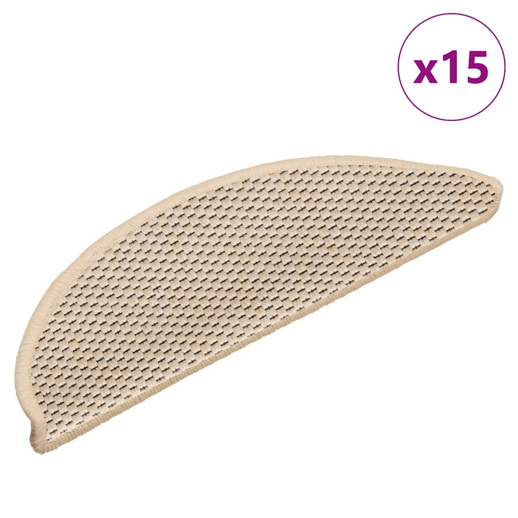 Treppenmatten Selbstklebend Sisal-Look 15 Stk. 56x17x3 Berber