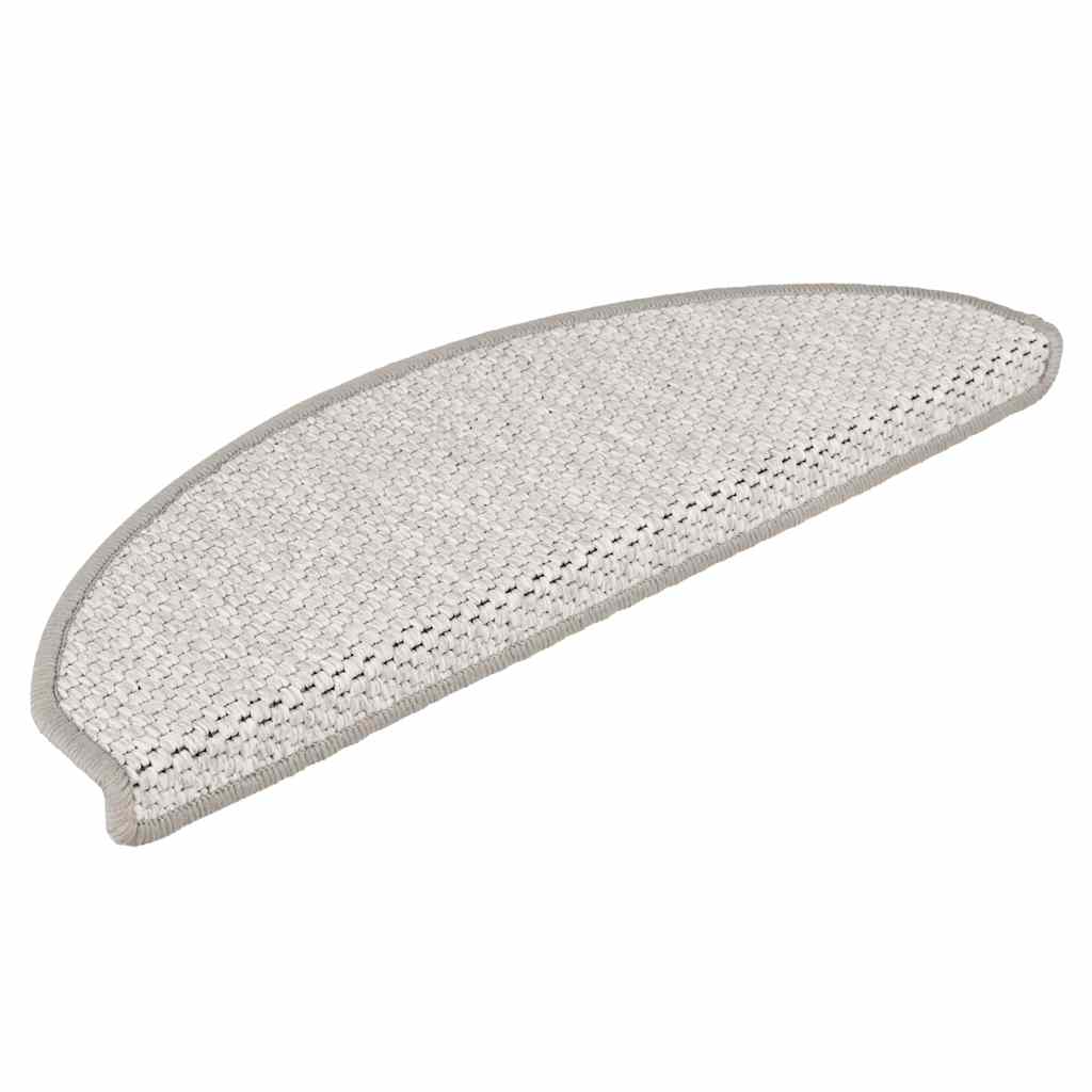 Treppenmatten Selbstklebend Sisal-Look 15 Stk. 65x21x4 Platina