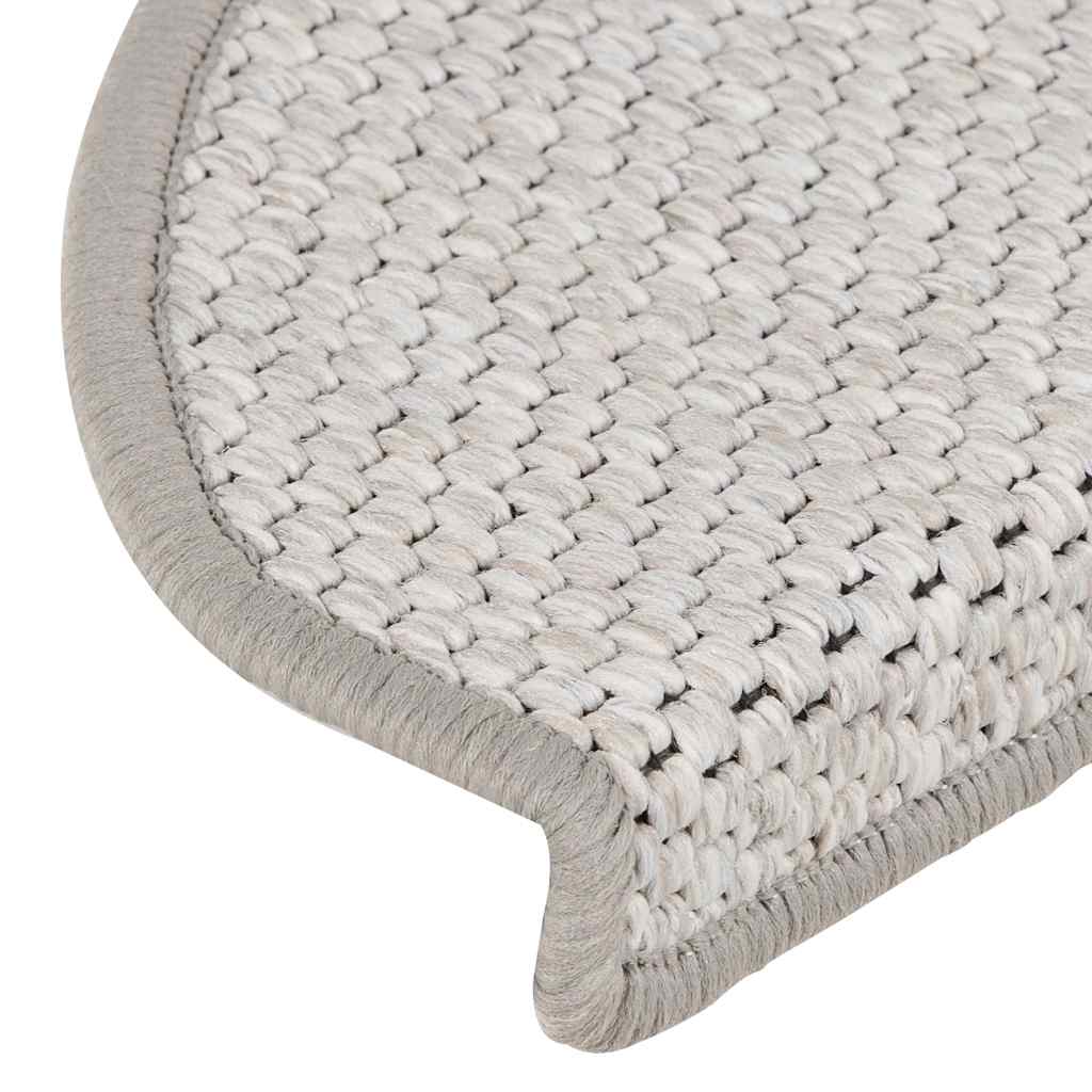 Treppenmatten Selbstklebend Sisal-Look 15 Stk. 65x21x4 Platina