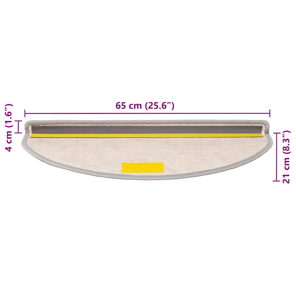 Treppenmatten Selbstklebend Sisal-Look 15 Stk. 65x21x4 Platina