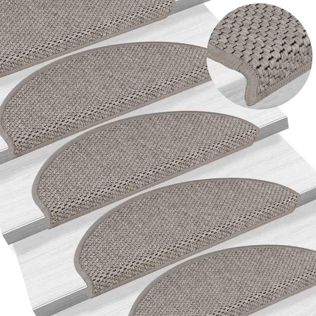 Treppenmatten Selbstklebend Sisal-Look 15 Stk. 65x21x4 Silbern