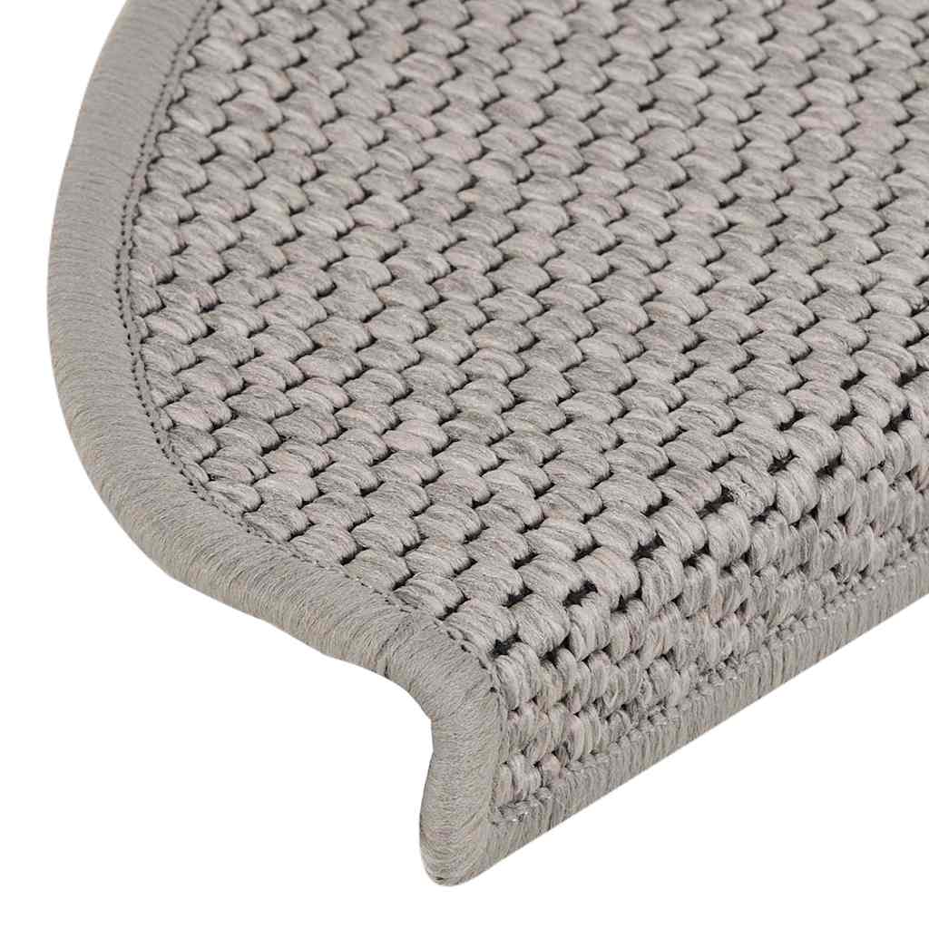 Treppenmatten Selbstklebend Sisal-Look 15 Stk. 65x21x4 Silbern