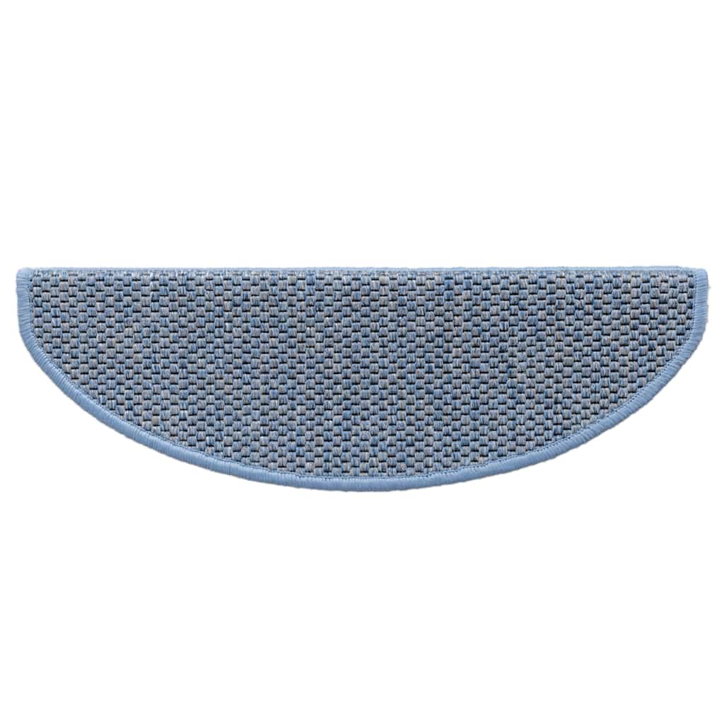 Treppenmatten Selbstklebend Sisal-Optik 15 Stk. 65x21x4 cm Blau
